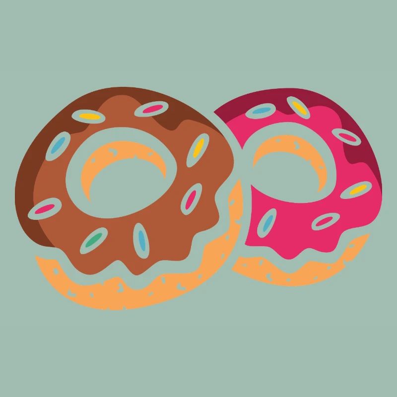 Two colorful donuts with icing