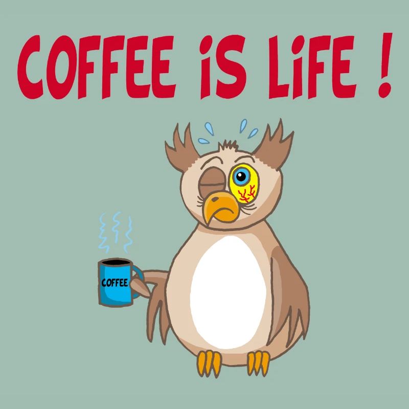 Eule und Kaffee (Englisch)