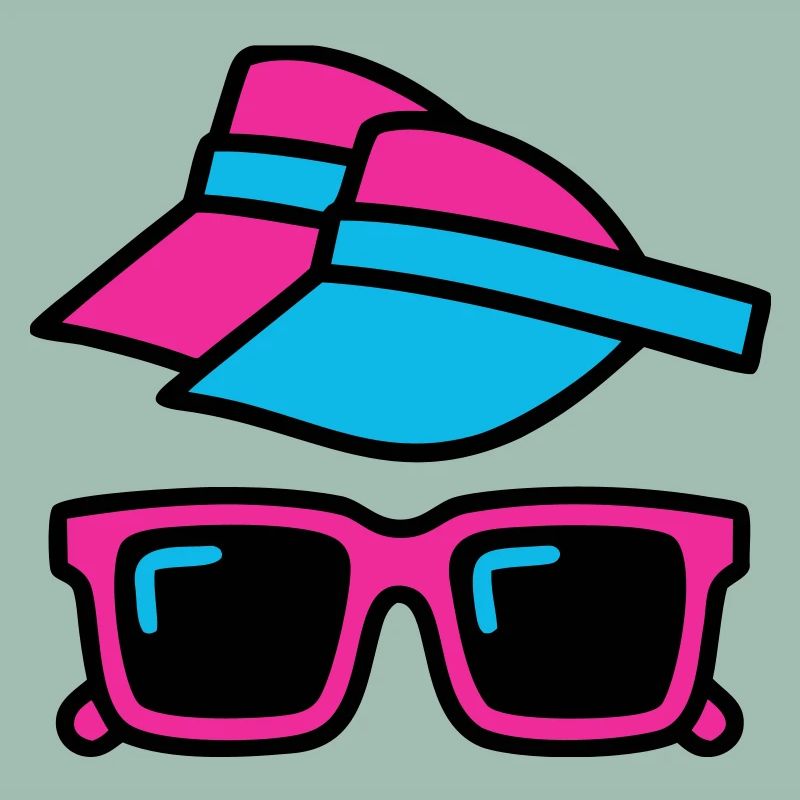 80s Sun Visor Glasses Set