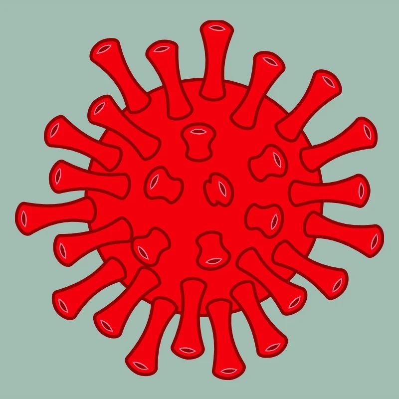 Illustration de la molécule rouge Covid