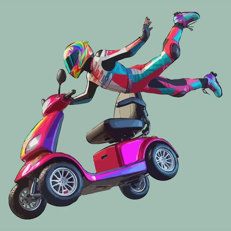 Mobility scooter stunt