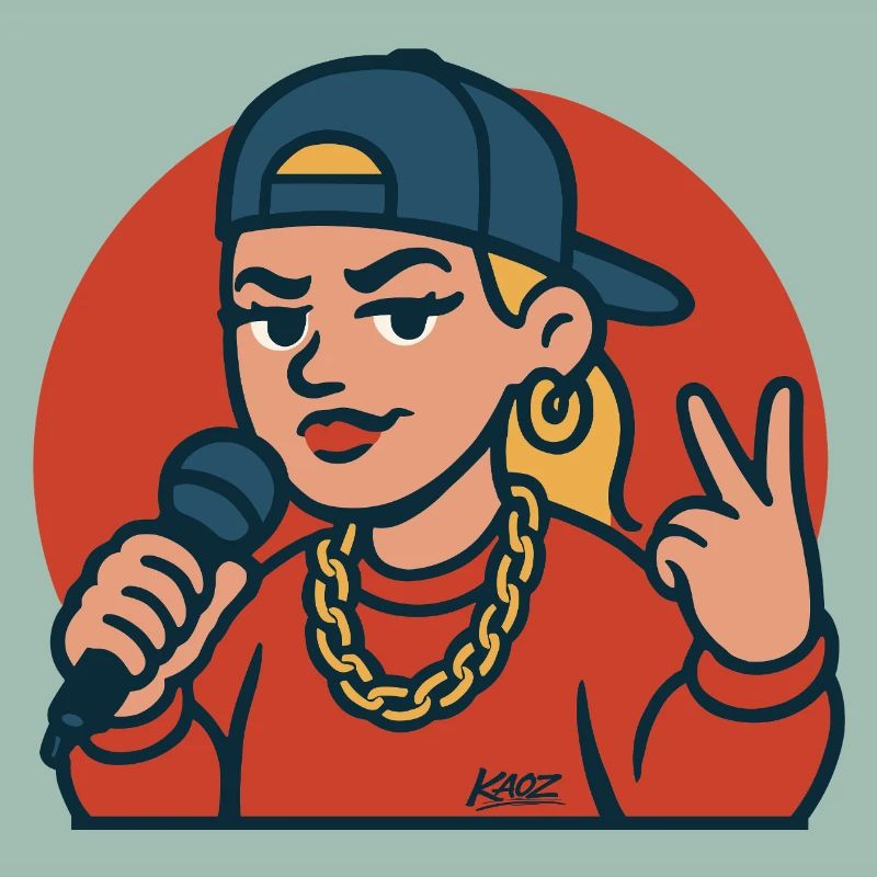 Rap-Diva mit Mikrofon