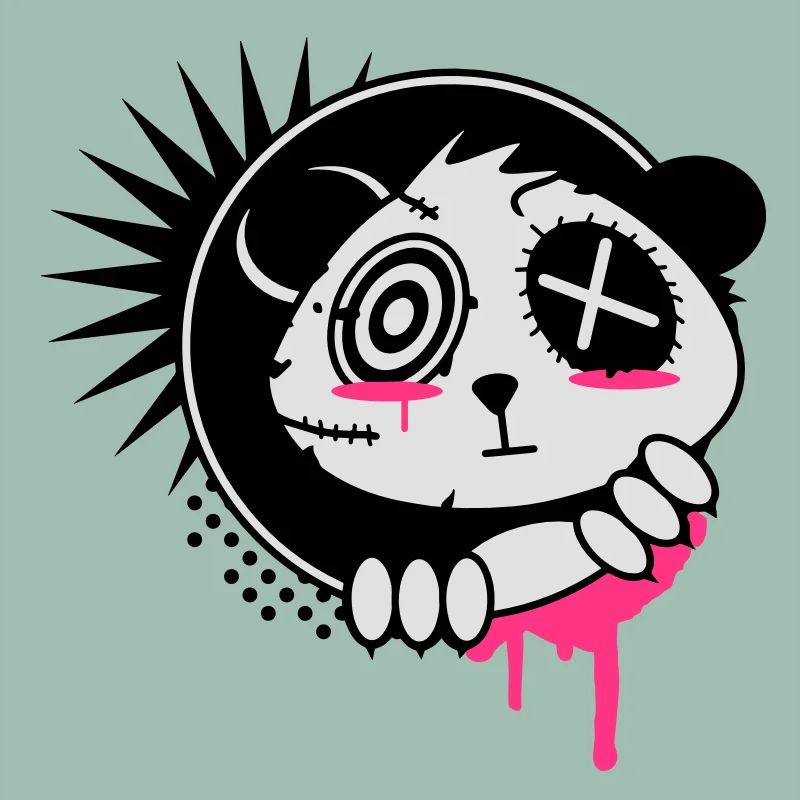 A sticker with panda bear head