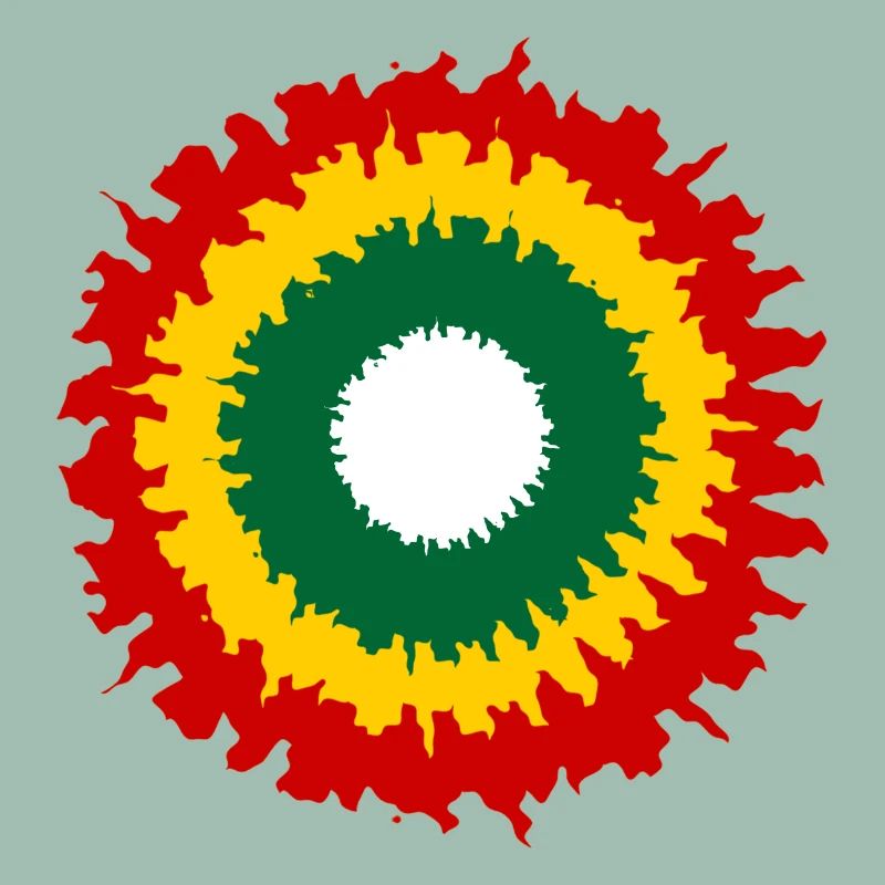 Vibrant rasta pattern with fire effect