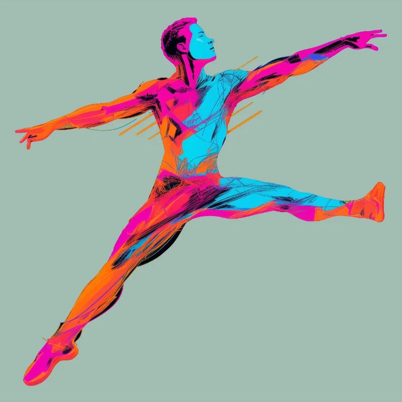 Männlicher Ballett Tänzer Synthwave