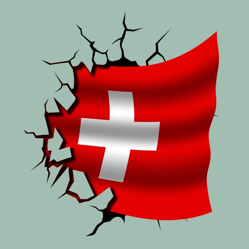 Drapeau de la Suisse - Suisse - Drapeau Broken Design