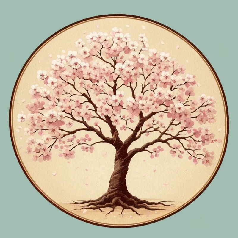 Delicate cherry blossom tree