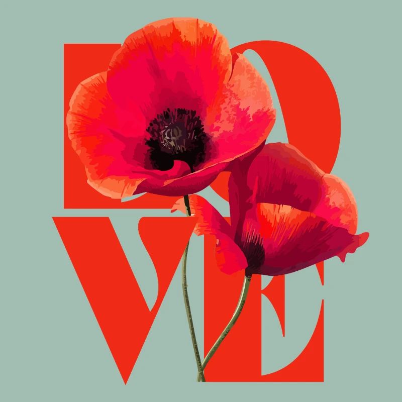 Lebendiges Mohnblumen-Kunstdesign