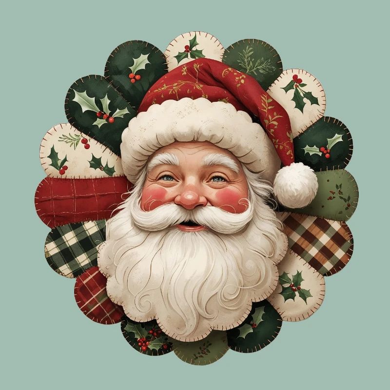 Patchwork Weihnachtsmann Motiv