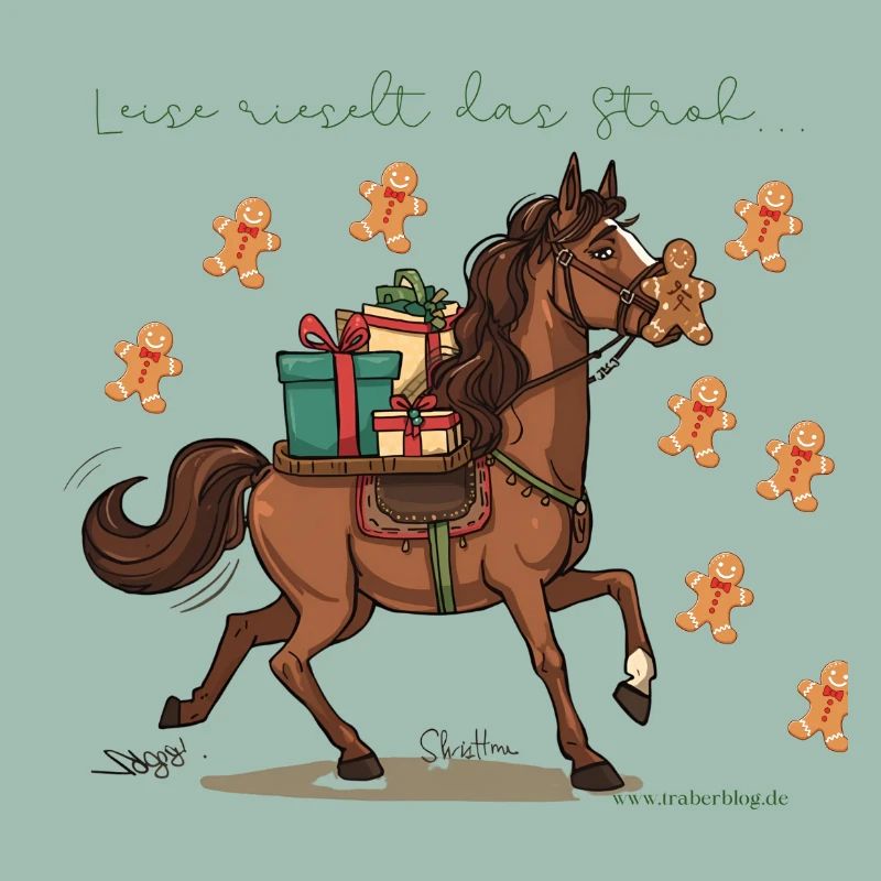 Weihnachtspferd mit Geschenken Traber - 