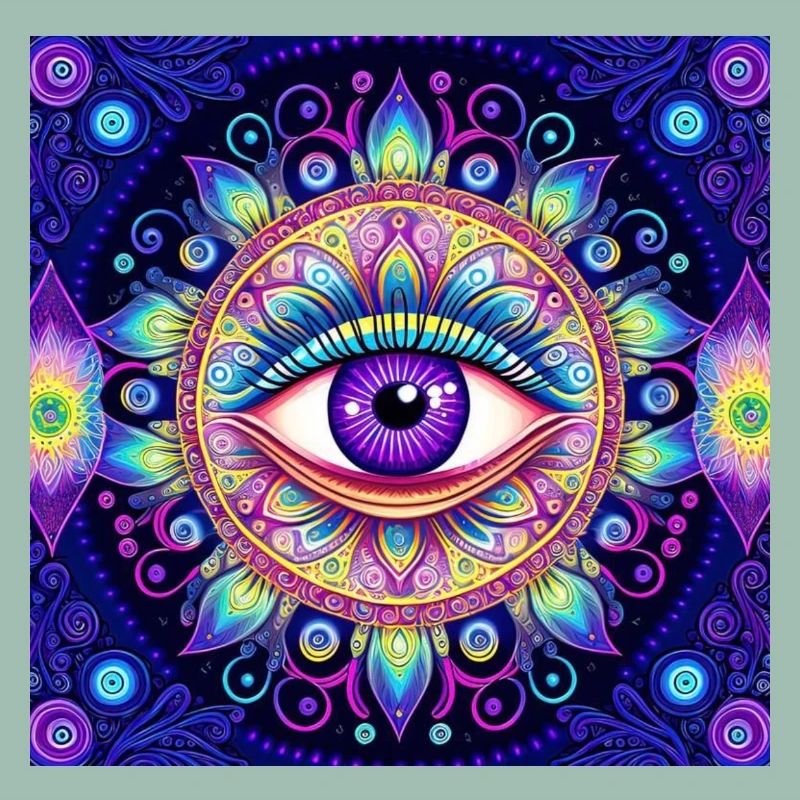 Œil dans un mandala coloré