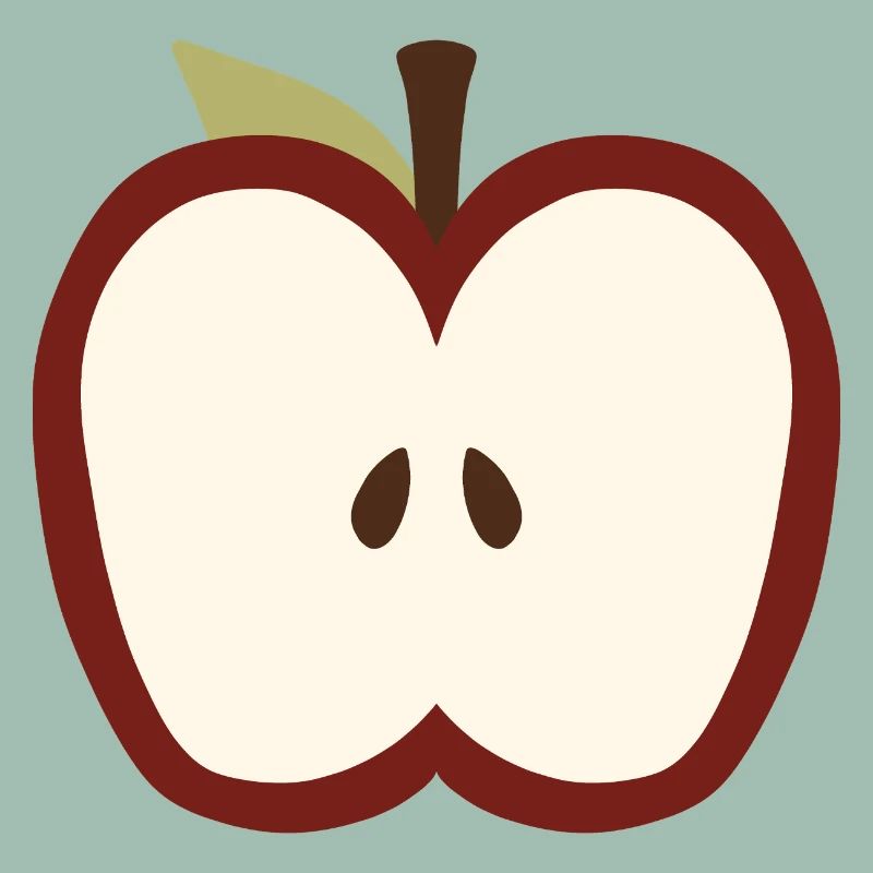 Niedliches Halb-Apfel-Gesichtsemblem