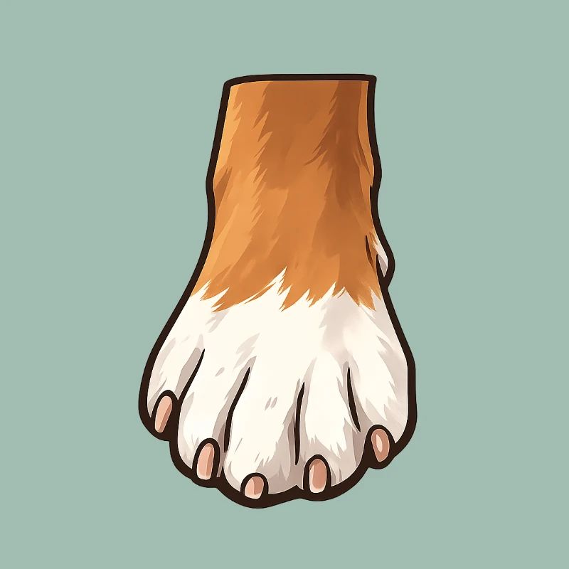 Conception de pattes de chien brunes blanches