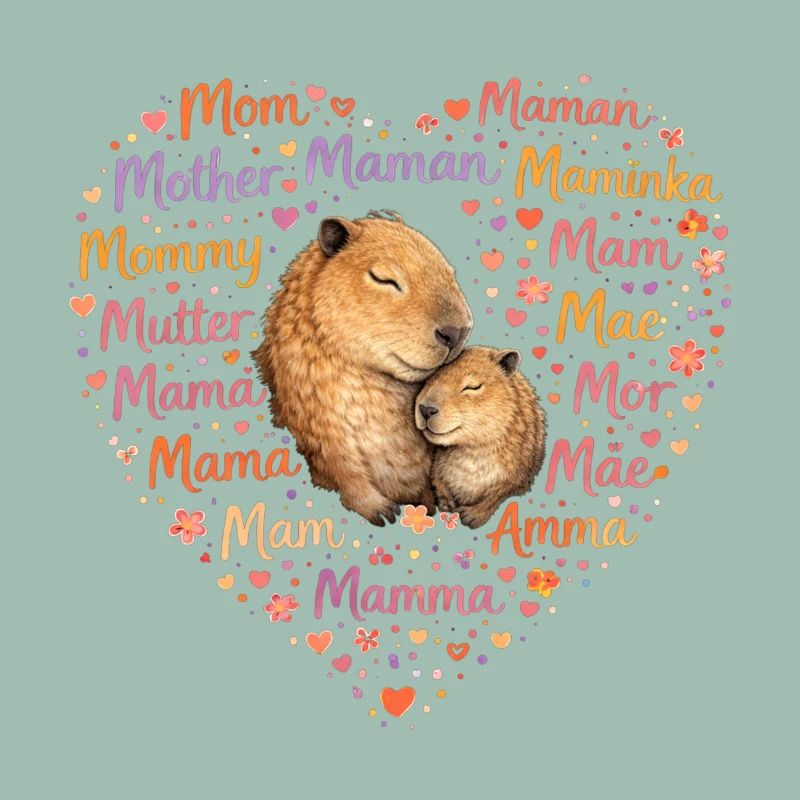 Capybara Mama Herz – Muttertag Geschenk