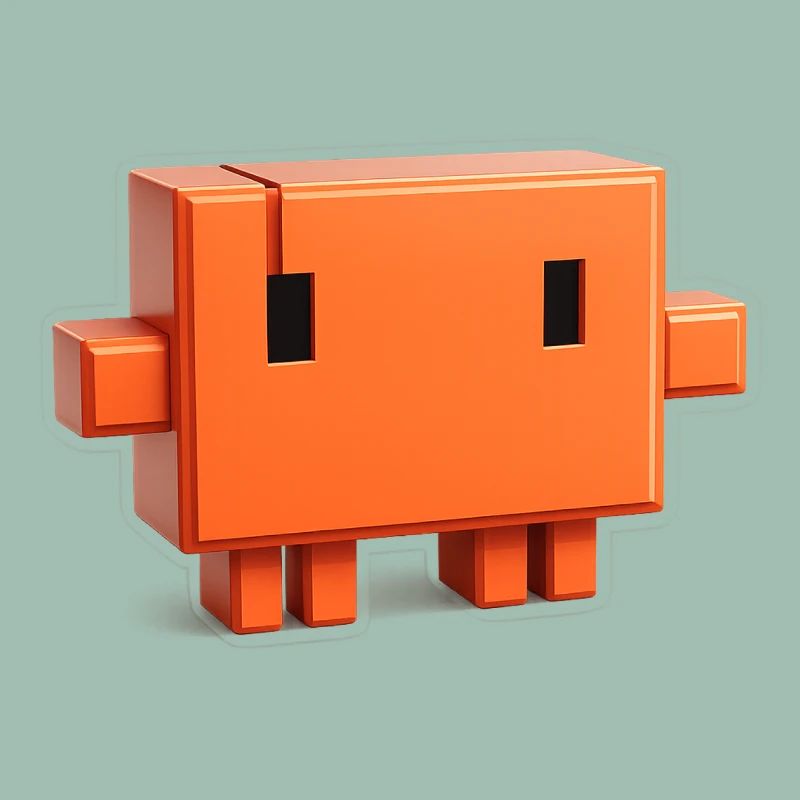 Claude Code Pixel 3D Maskottchen süßer Dev-Aufkleber
