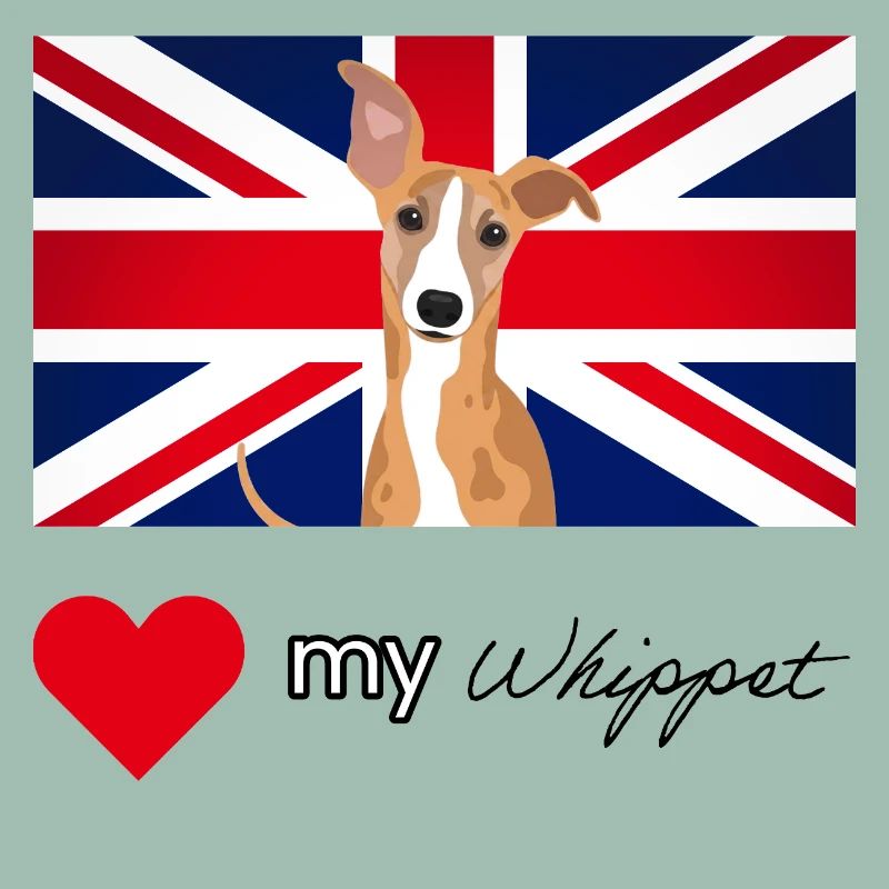 LUVMYWHIPPET (Schwarzer Text, Lebendig)
