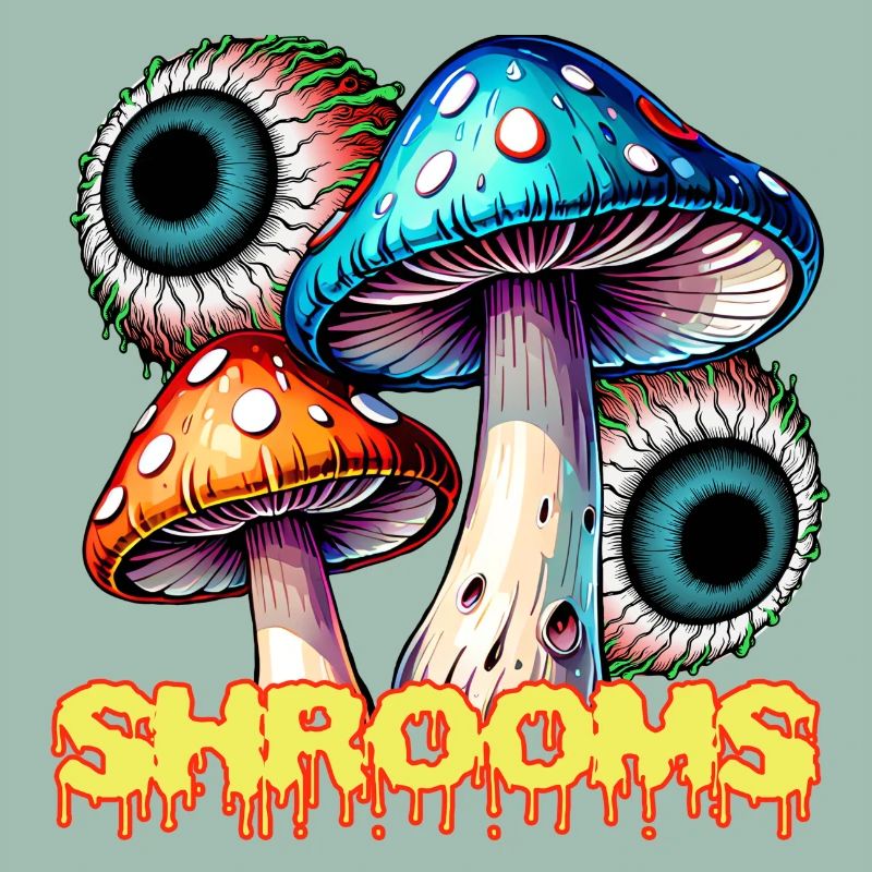 Champignons Psychédéliques Illusion Oeil Art