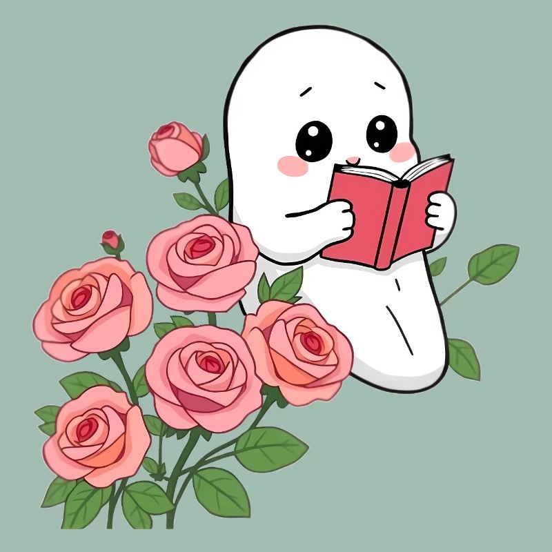 Gespenst liest ein Buch