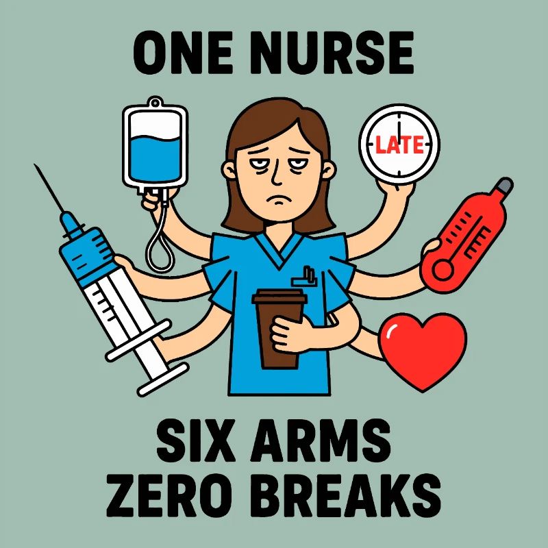 Überfordertes Multitasking-Chaos der Krankenschwester