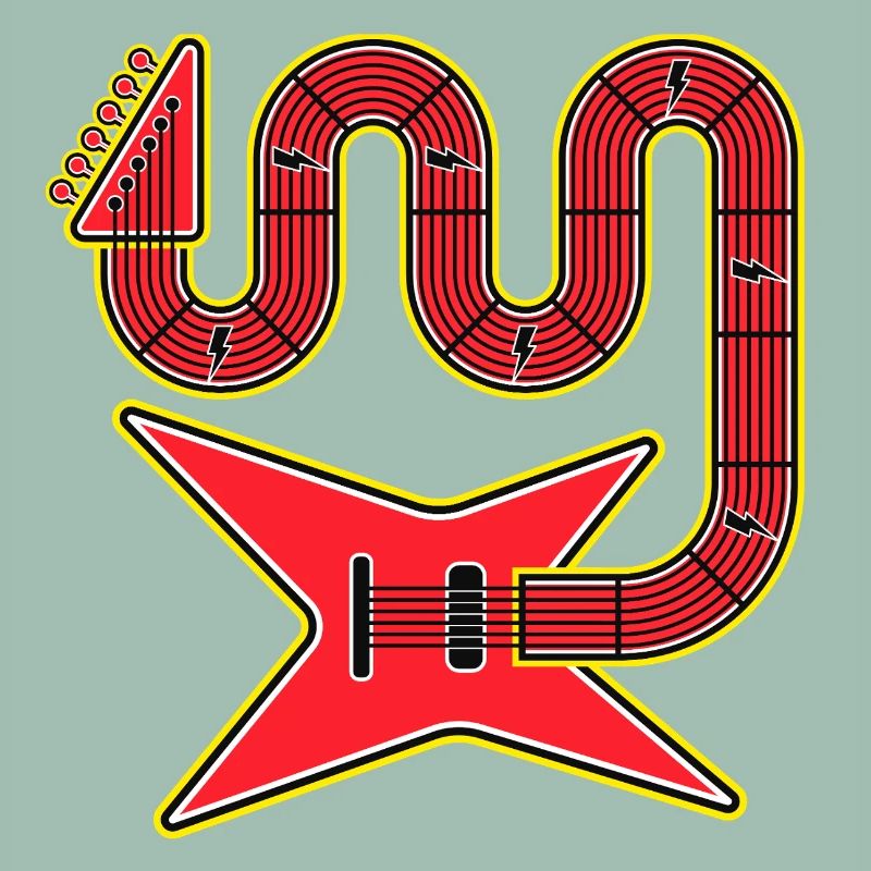 Rote Abstract Shape E-Gitarre
