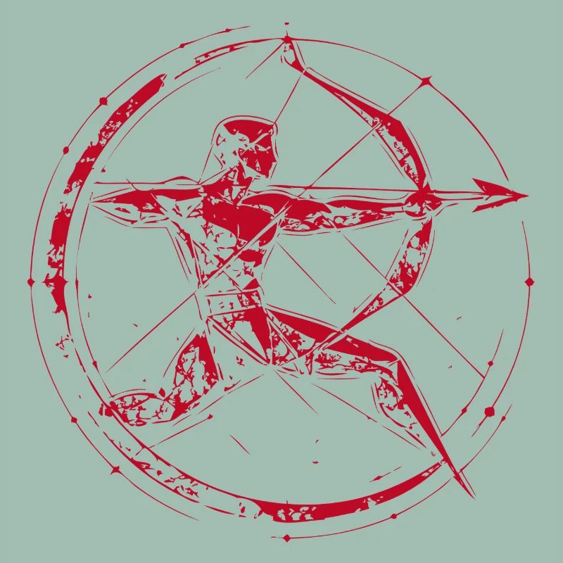 Red Rune Bow in a Circle