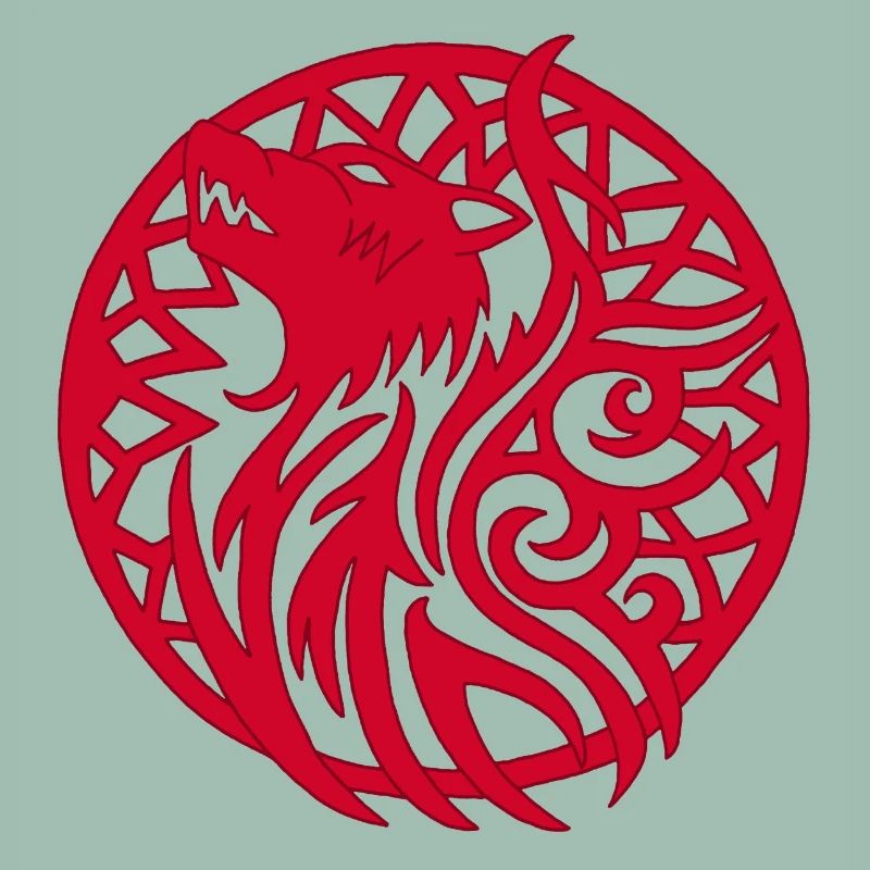 Roter Wolf und Glücksbringer