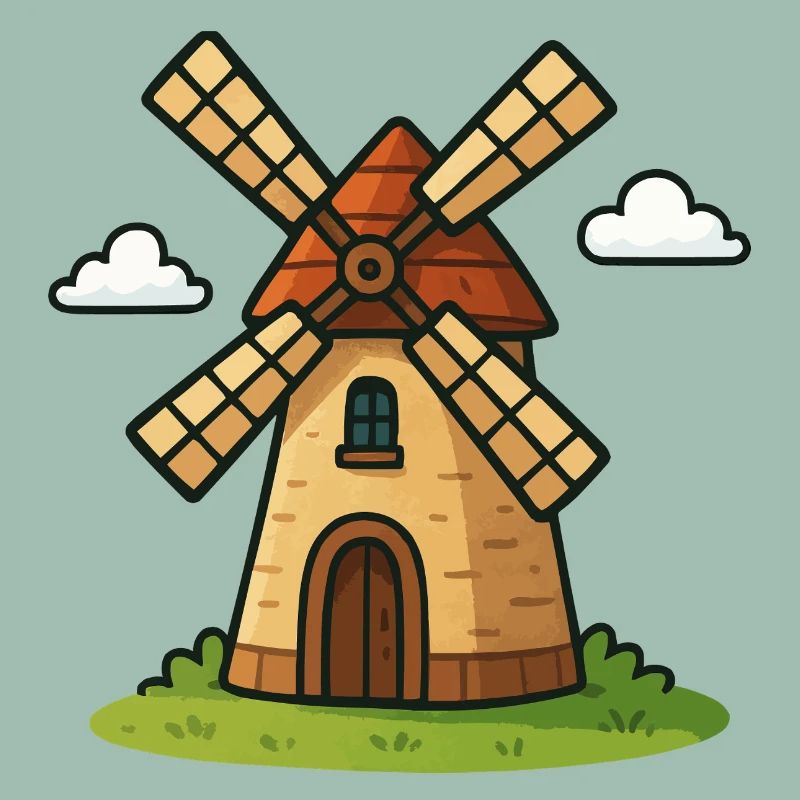 Märchenhafte Windmühle