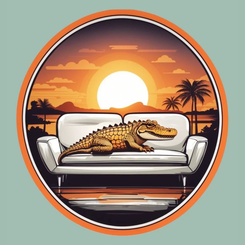Alligator auf Sofa