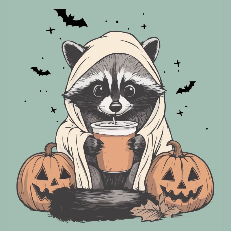 Halloween Pullover, Waschbär Halloween, Geschenk