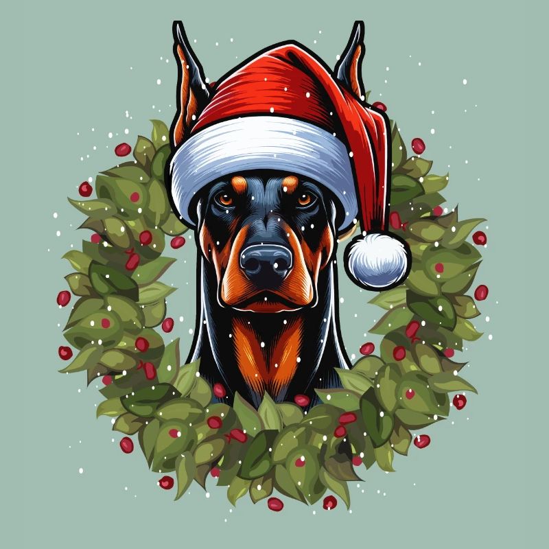 Conception de chapeau de Noël Doberman