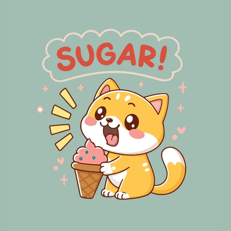 Kawaii Katzen-Eiscreme-Zucker