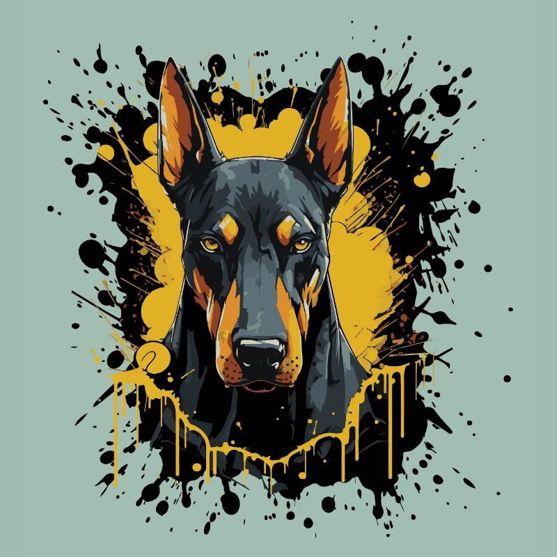 Dobermann Splash Kunst