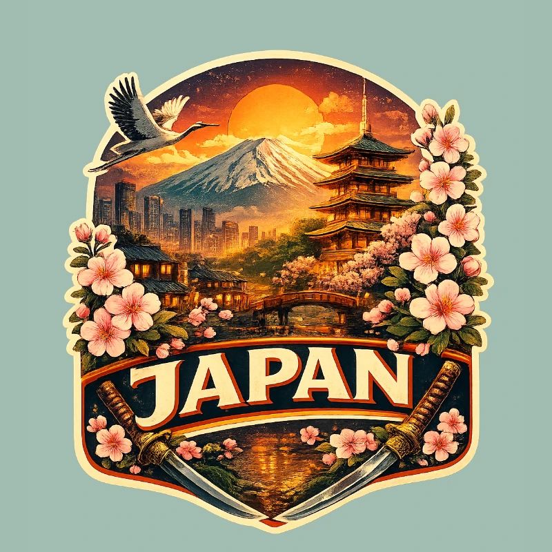 Japan Sunset Lantern Abzeichen
