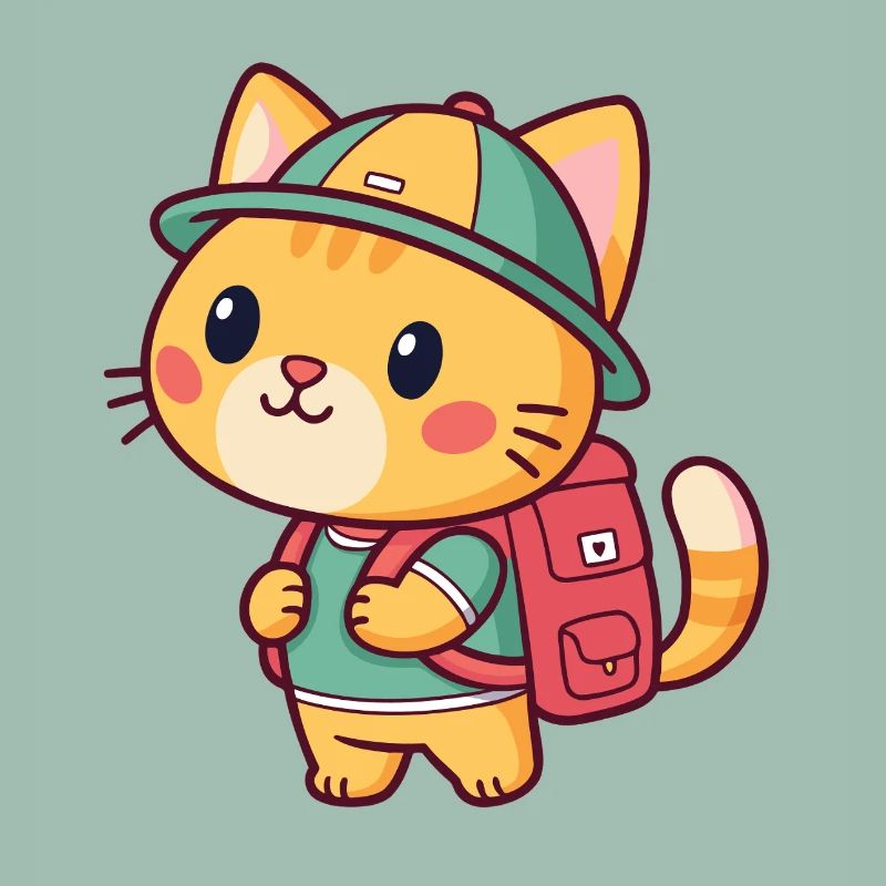 Entdeckerkatze mit Rucksack