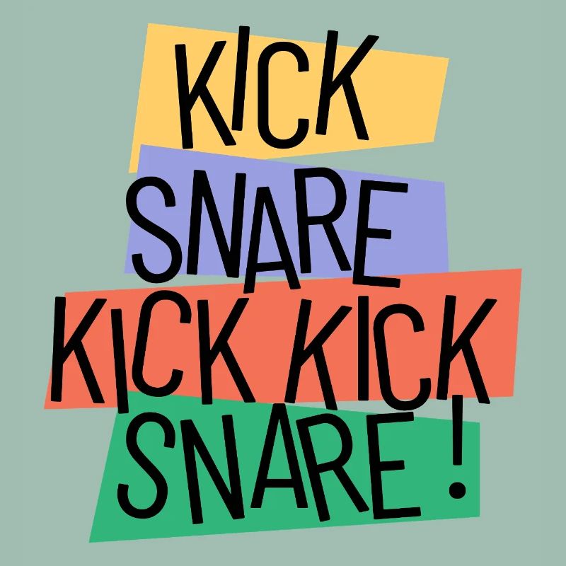 Kick Snare Drum Beat Farbenfroh, Retro-Jazz-Typ