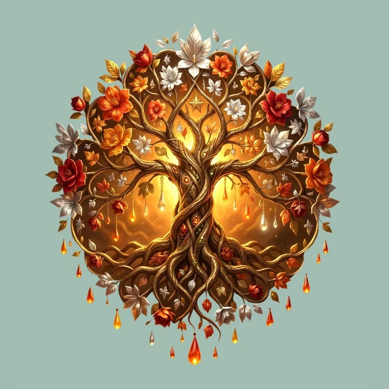 Fire Tree in Mandala
