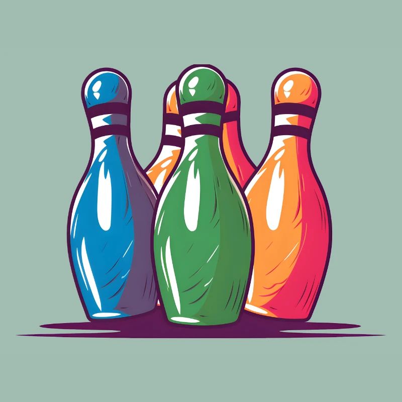 Bowling Pins Comic Style