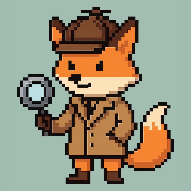 Pixel Detective Fox Design