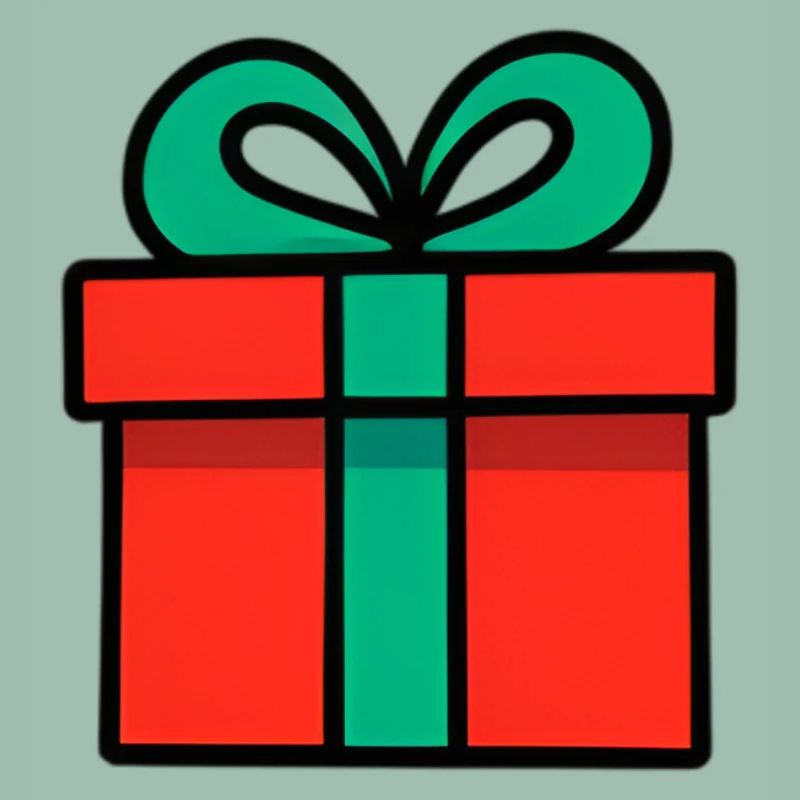 Neonrotes Geschenkbox mit Glanzband