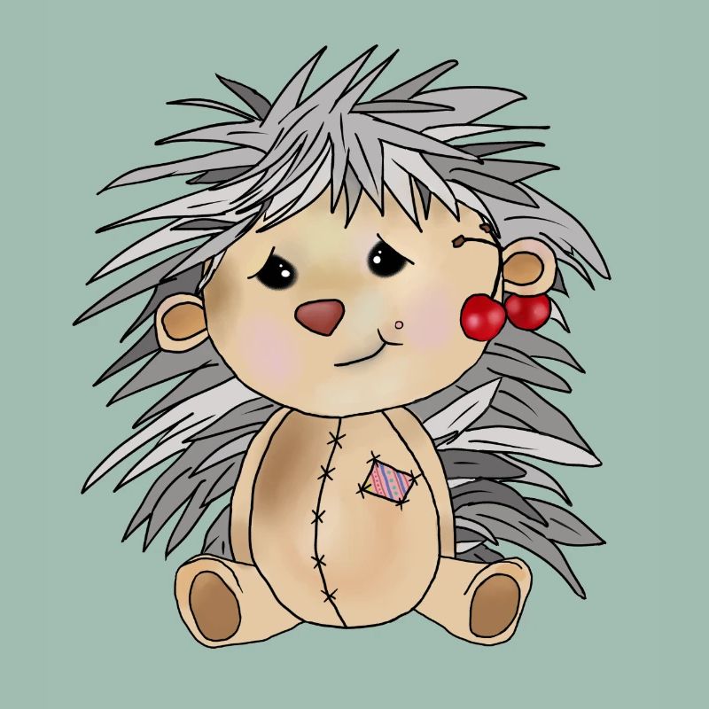 Igel mit Kirschen
