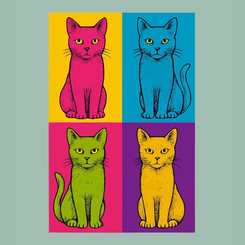 Pop Art Cats Quartet