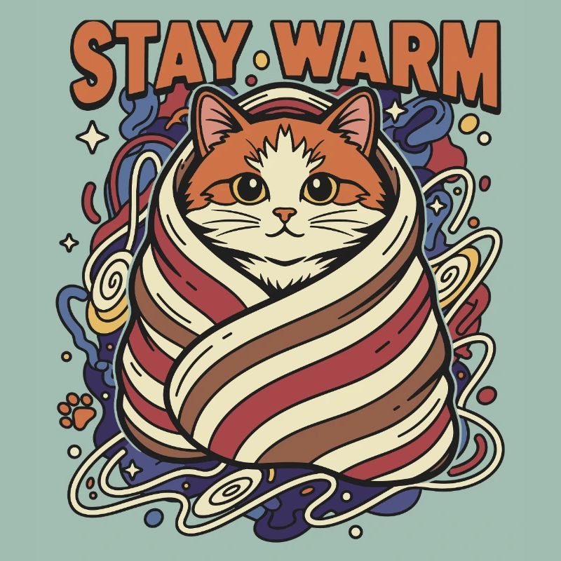 Restez au chaud : chat de l’espace en écharpe