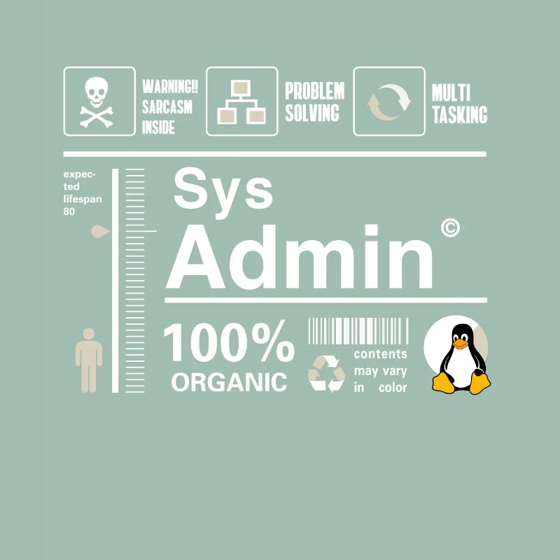 Sys Admin Penguin Ordinateur Nerd pc Platine cpu inh