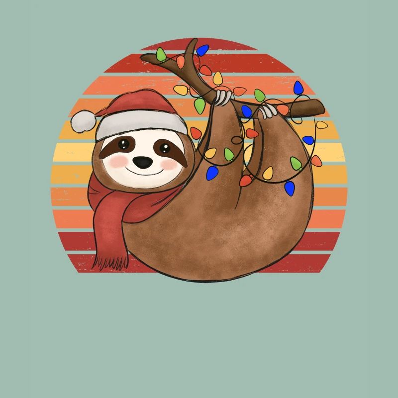 Sloth String Lights Noël Pyjamas Noël
