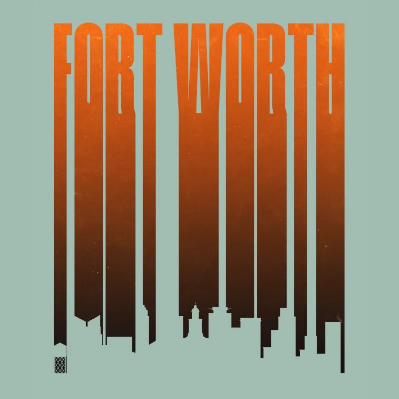 Fort Worth Skyline Neon-Gradienten