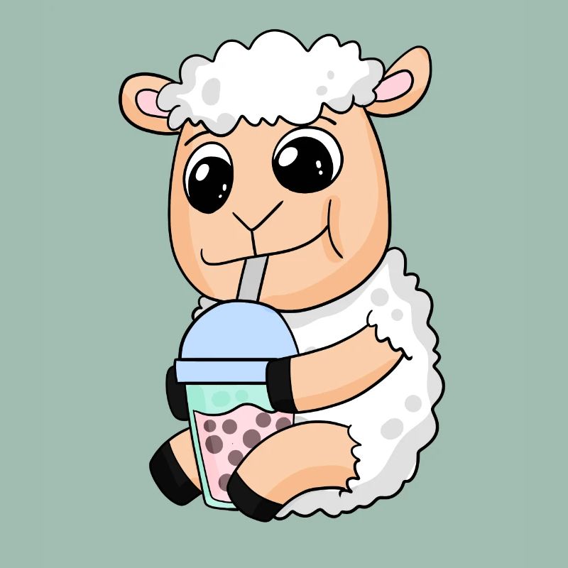 Sheep bubble tea motif