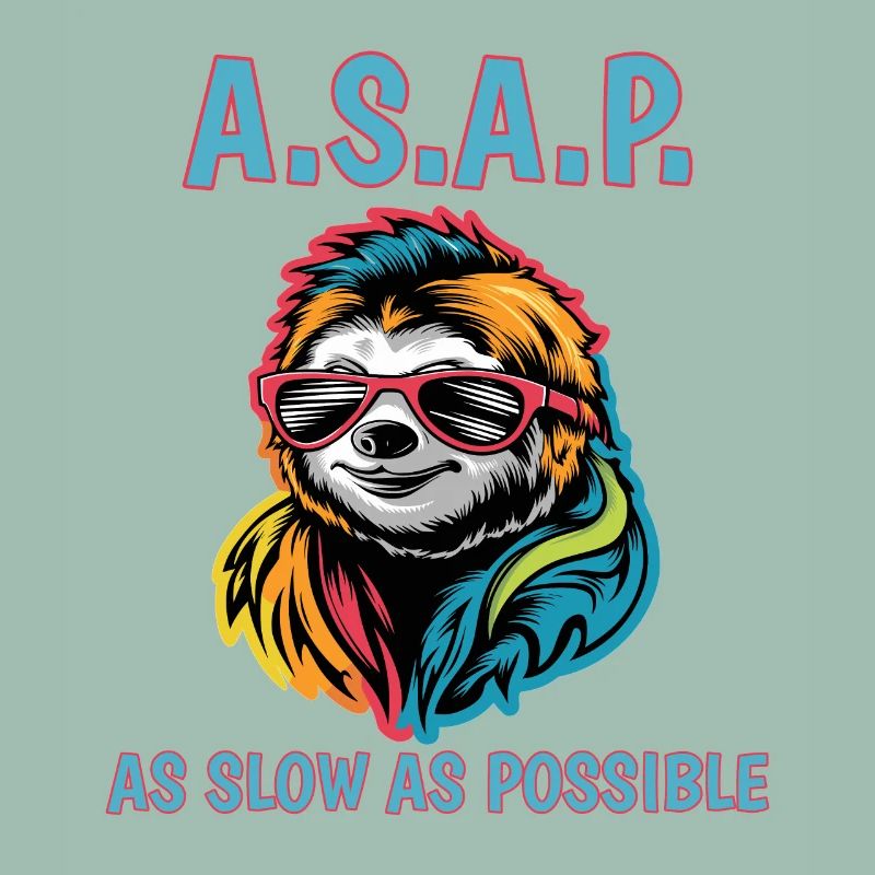 ASAP Aussi Lent Que Possible Cool Sloth Fun Citation