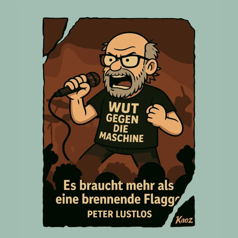 Manifestant Peter Listless avec micro
