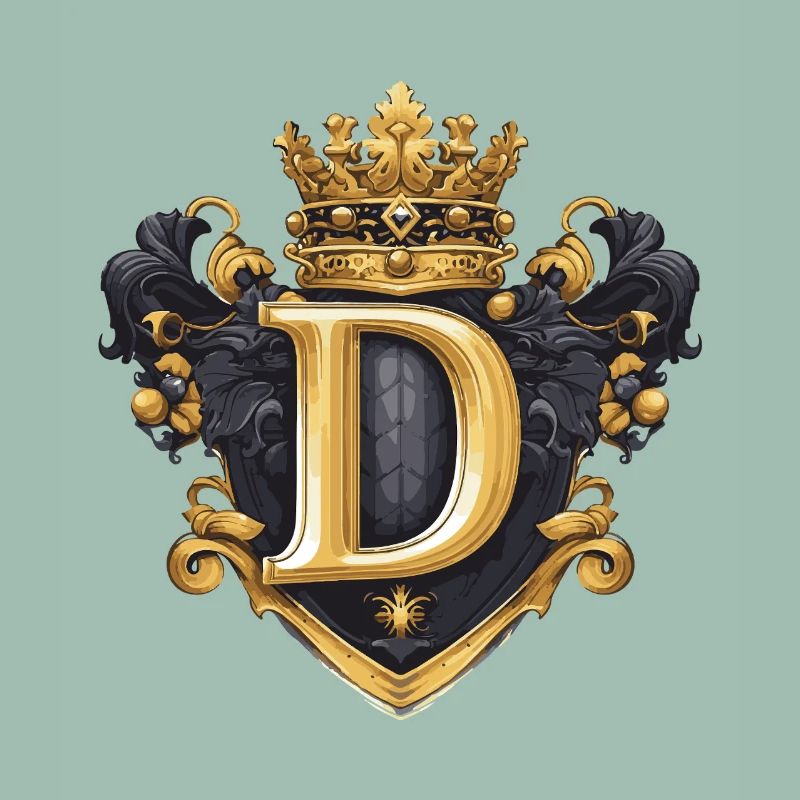 D Buchstabe Name Krone