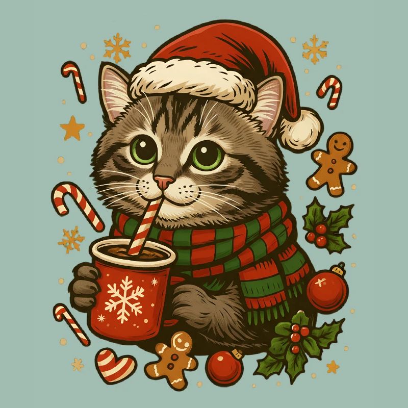 Chat à Noël
